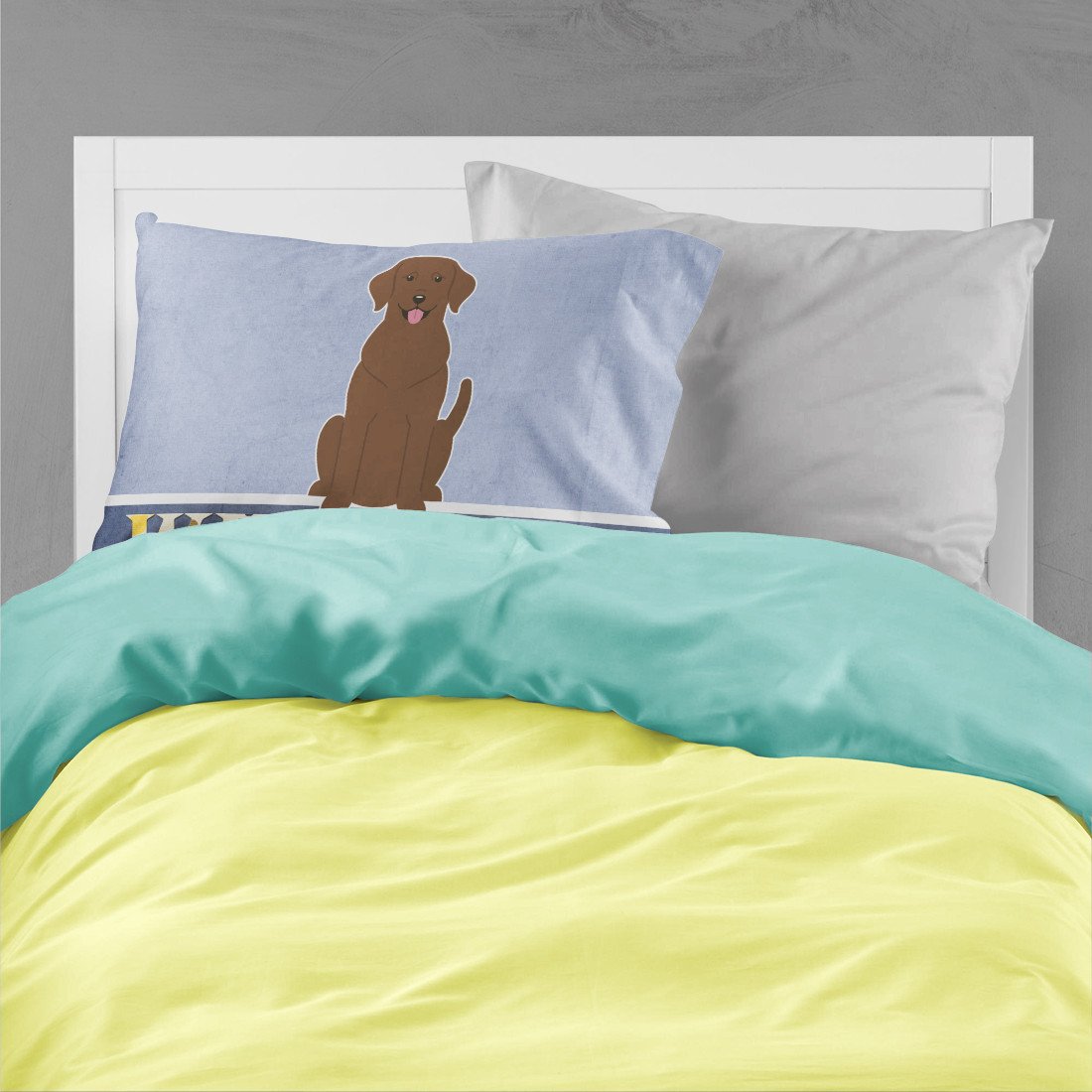 Chocolate Labrador Welcome Fabric Standard Pillowcase BB5637PILLOWCASE by Caroline's Treasures