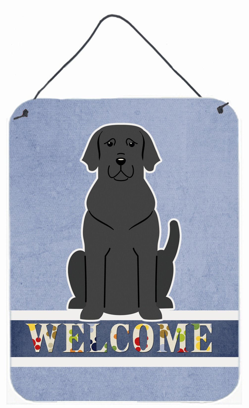 Black Labrador Welcome Wall or Door Hanging Prints BB5638DS1216 by Caroline&#39;s Treasures