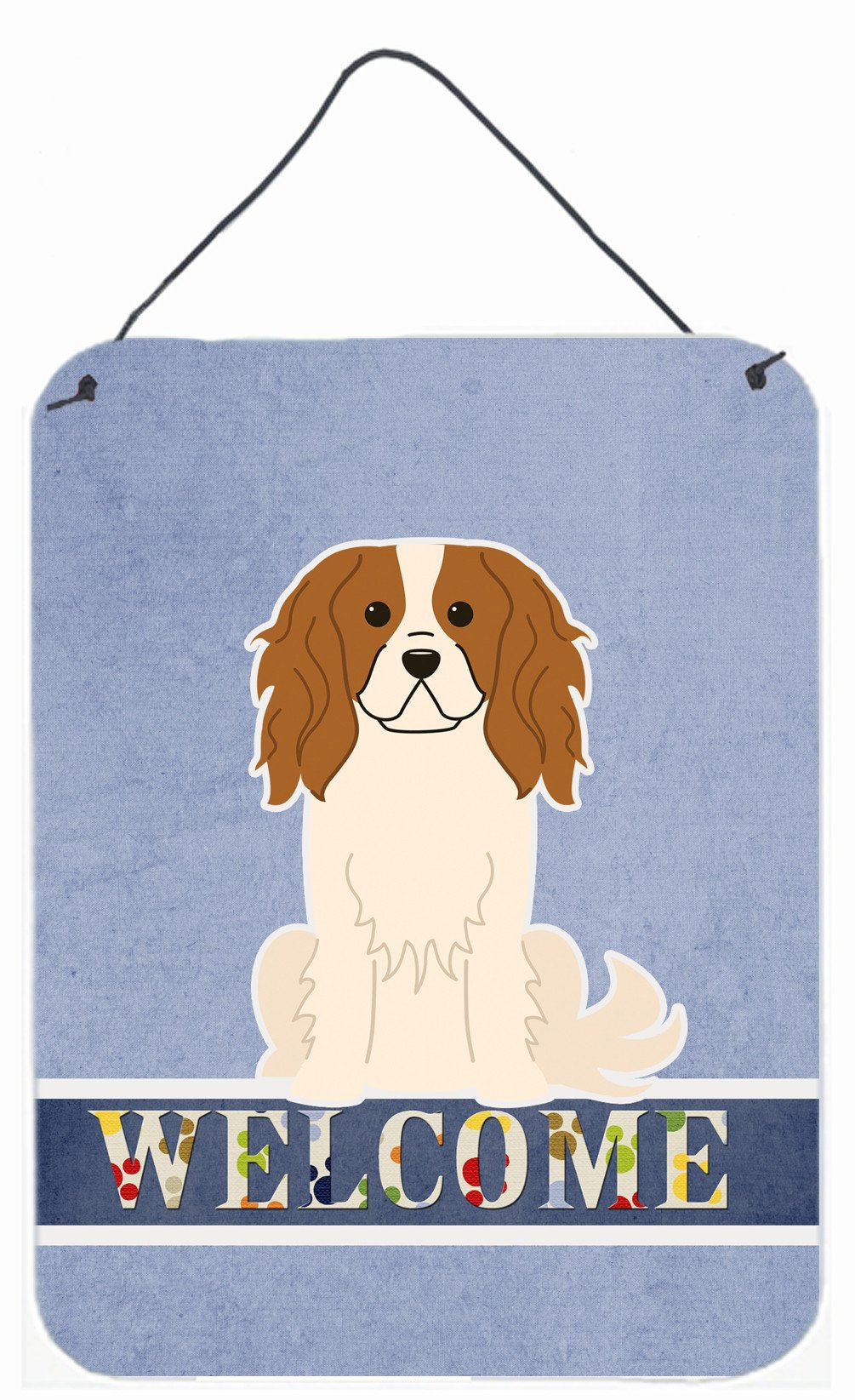 Cavalier Spaniel Welcome Wall or Door Hanging Prints BB5639DS1216 by Caroline's Treasures