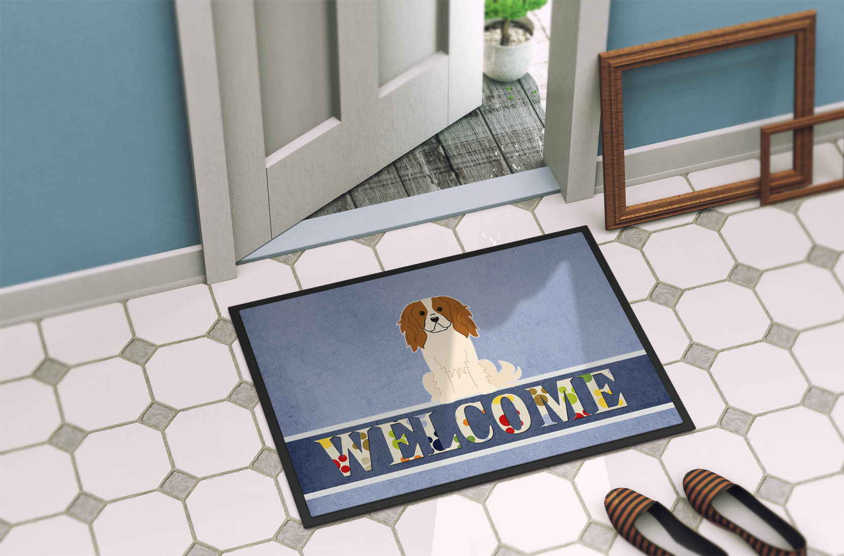 Cavalier Spaniel Welcome Indoor or Outdoor Mat 18x27 BB5639MAT - the-store.com