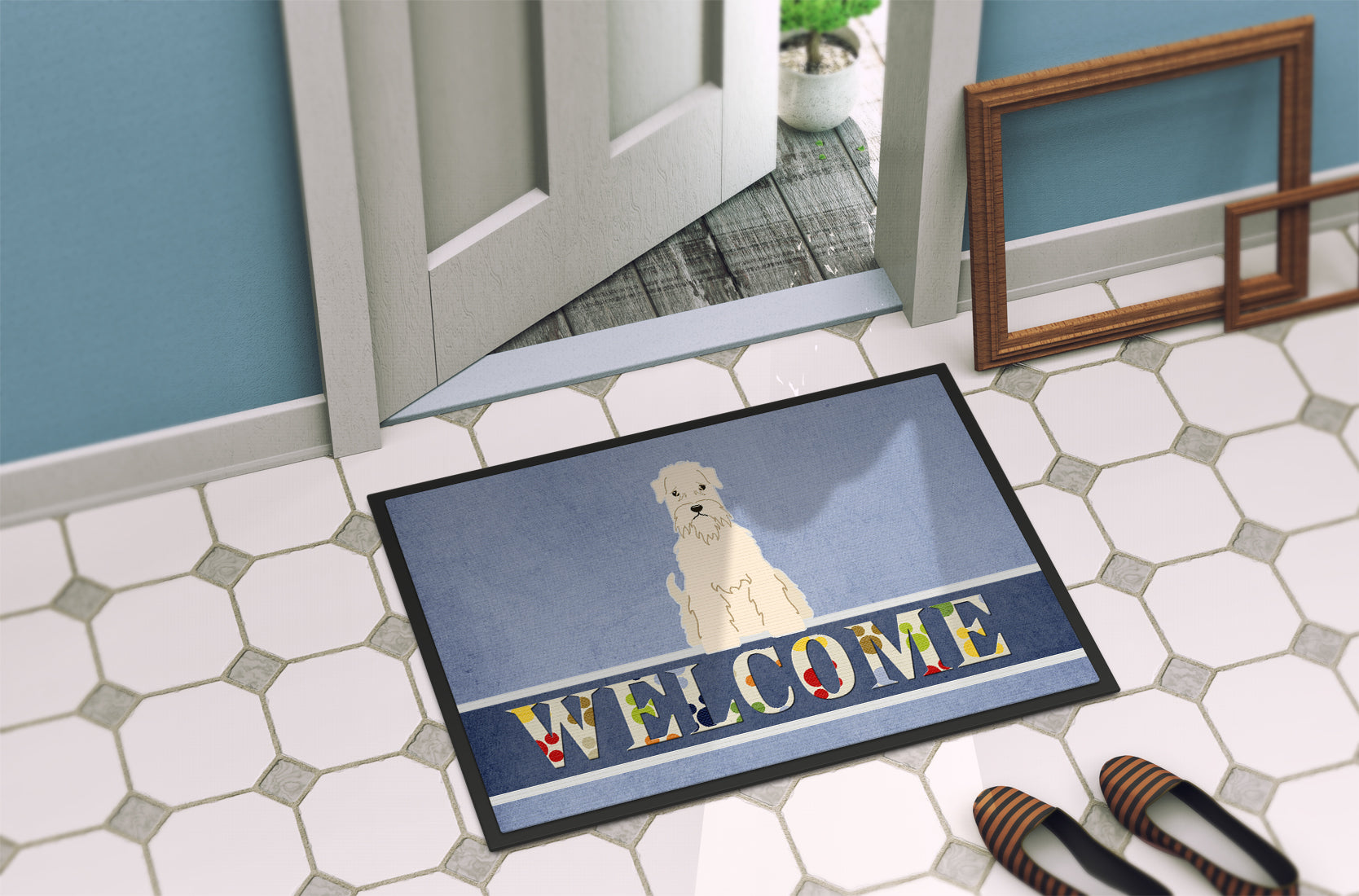 Soft Coated Wheaten Terrier Welcome Indoor or Outdoor Mat 18x27 BB5642MAT - the-store.com