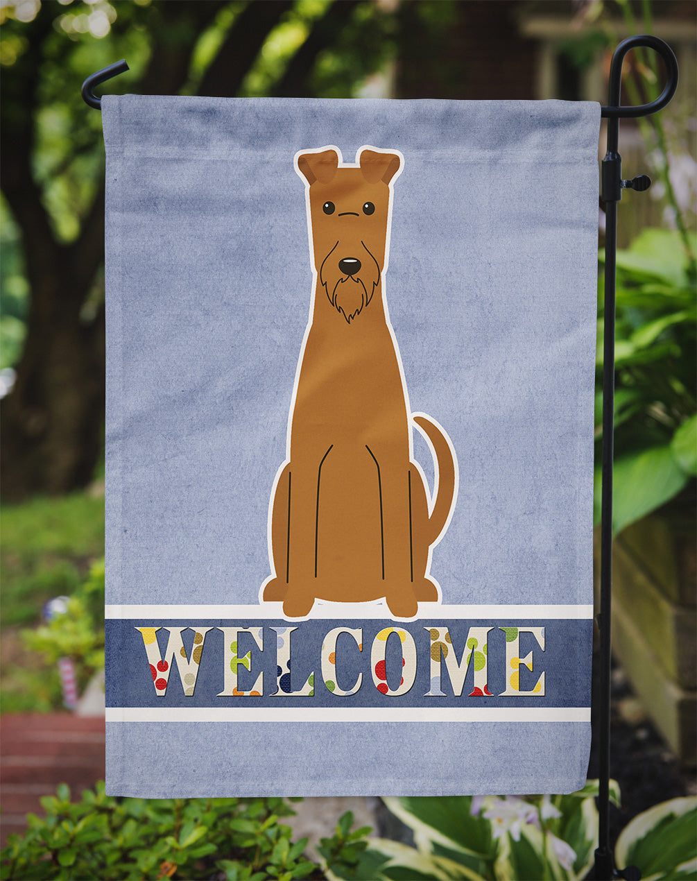 Irish Terrier Welcome Flag Garden Size BB5643GF  the-store.com.