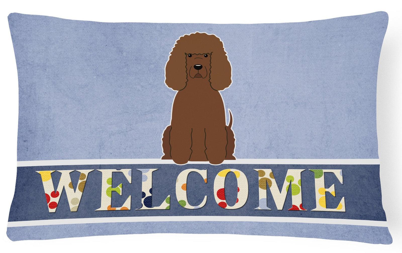 Irish Water Spaniel Welcome Canvas Fabric Decorative Pillow BB5644PW1216 by Caroline's Treasures