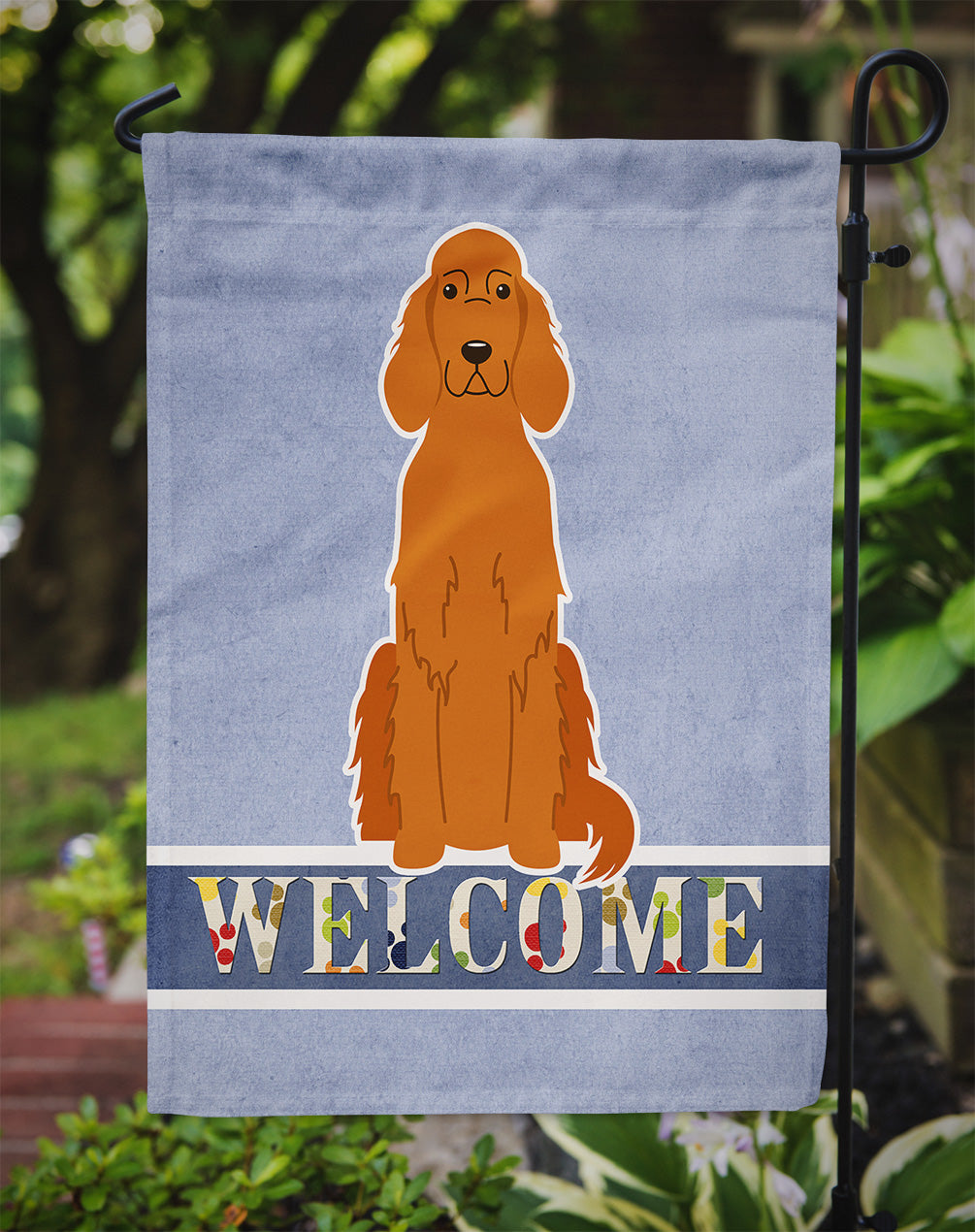 Irish Setter Welcome Flag Garden Size BB5645GF  the-store.com.