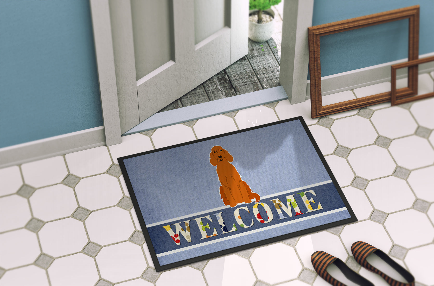 Irish Setter Welcome Indoor or Outdoor Mat 18x27 BB5645MAT - the-store.com