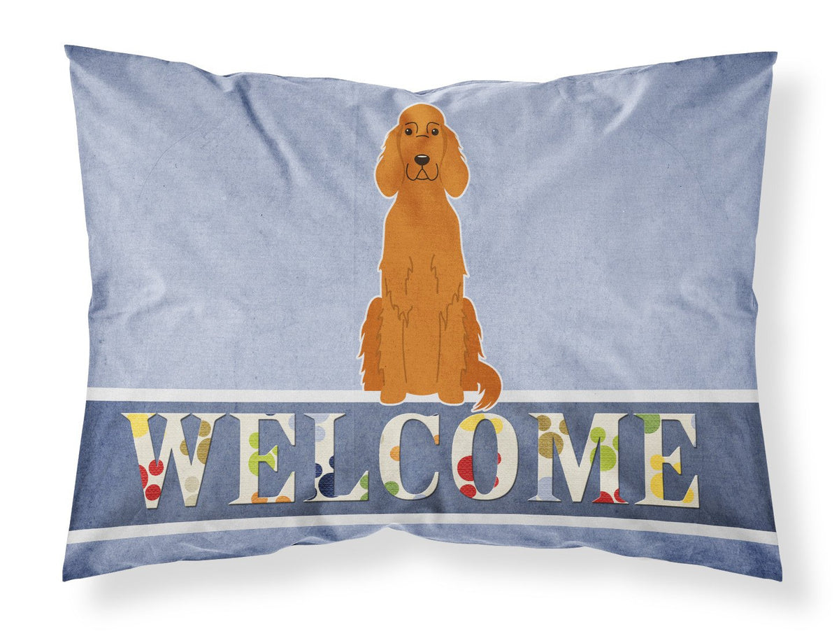 Irish Setter Welcome Fabric Standard Pillowcase BB5645PILLOWCASE by Caroline&#39;s Treasures