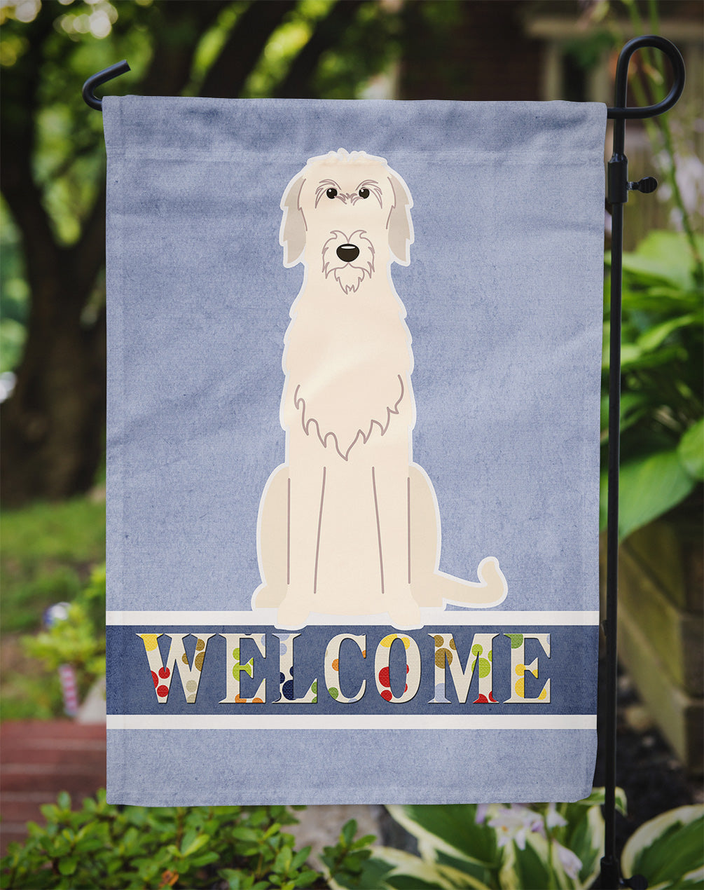 Irish Wolfhound Welcome Flag Garden Size BB5646GF  the-store.com.