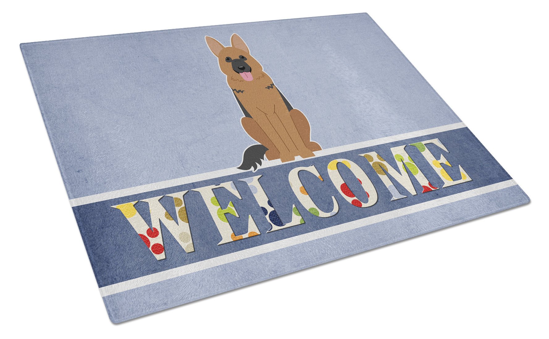 German Shepherd Welcome Glass Cutting Board Large BB5648LCB by Caroline's Treasures