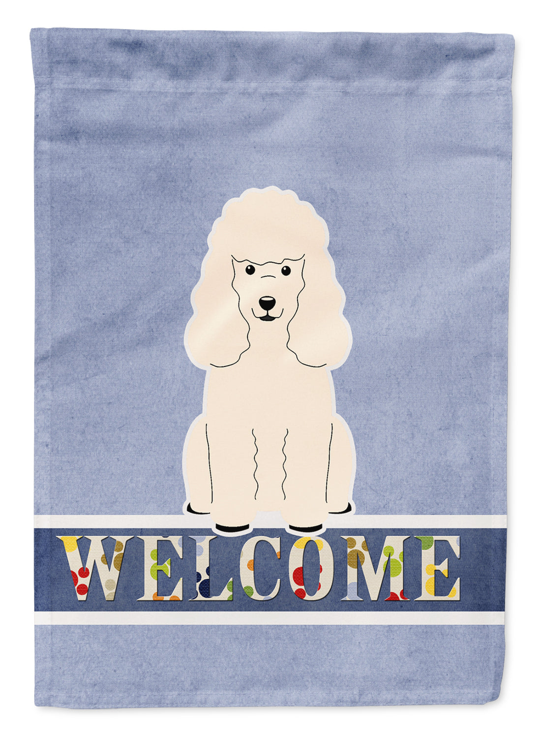 Poodle White Welcome Flag Garden Size BB5651GF  the-store.com.