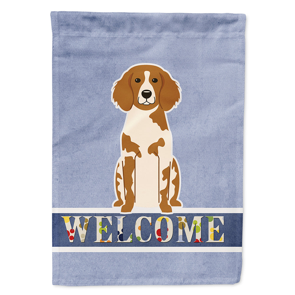 Brittany Spaniel Welcome Flag Canvas House Size BB5653CHF  the-store.com.