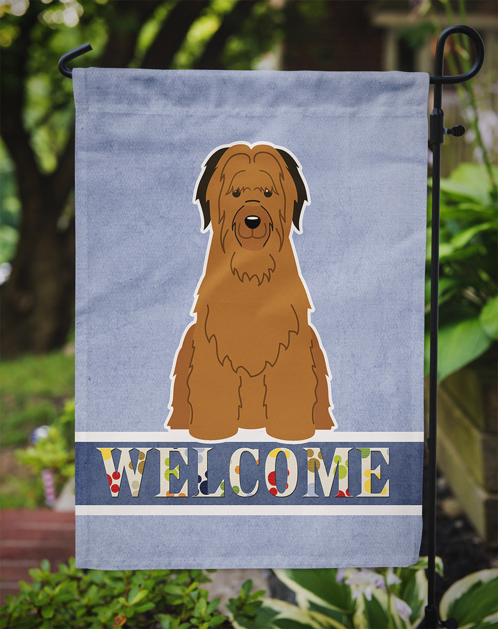 Briard Brown Welcome Flag Garden Size BB5663GF  the-store.com.
