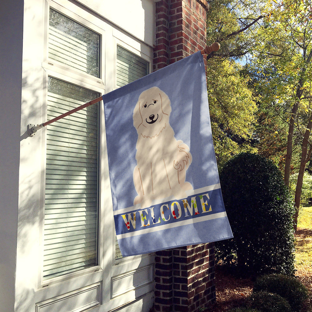 Great Pyrenese Welcome Flag Canvas House Size BB5664CHF  the-store.com.