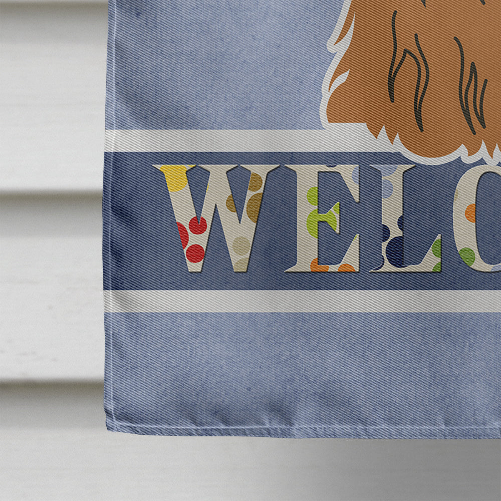 Shih Tzu Silver Chocolate Welcome Flag Canvas House Size BB5667CHF  the-store.com.
