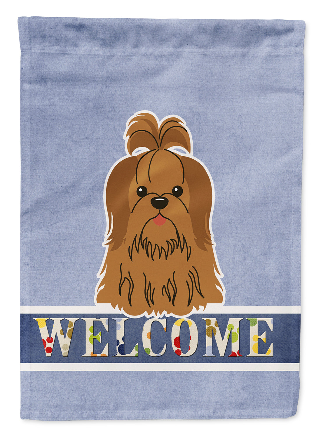 Shih Tzu Silver Chocolate Welcome Flag Garden Size BB5667GF  the-store.com.