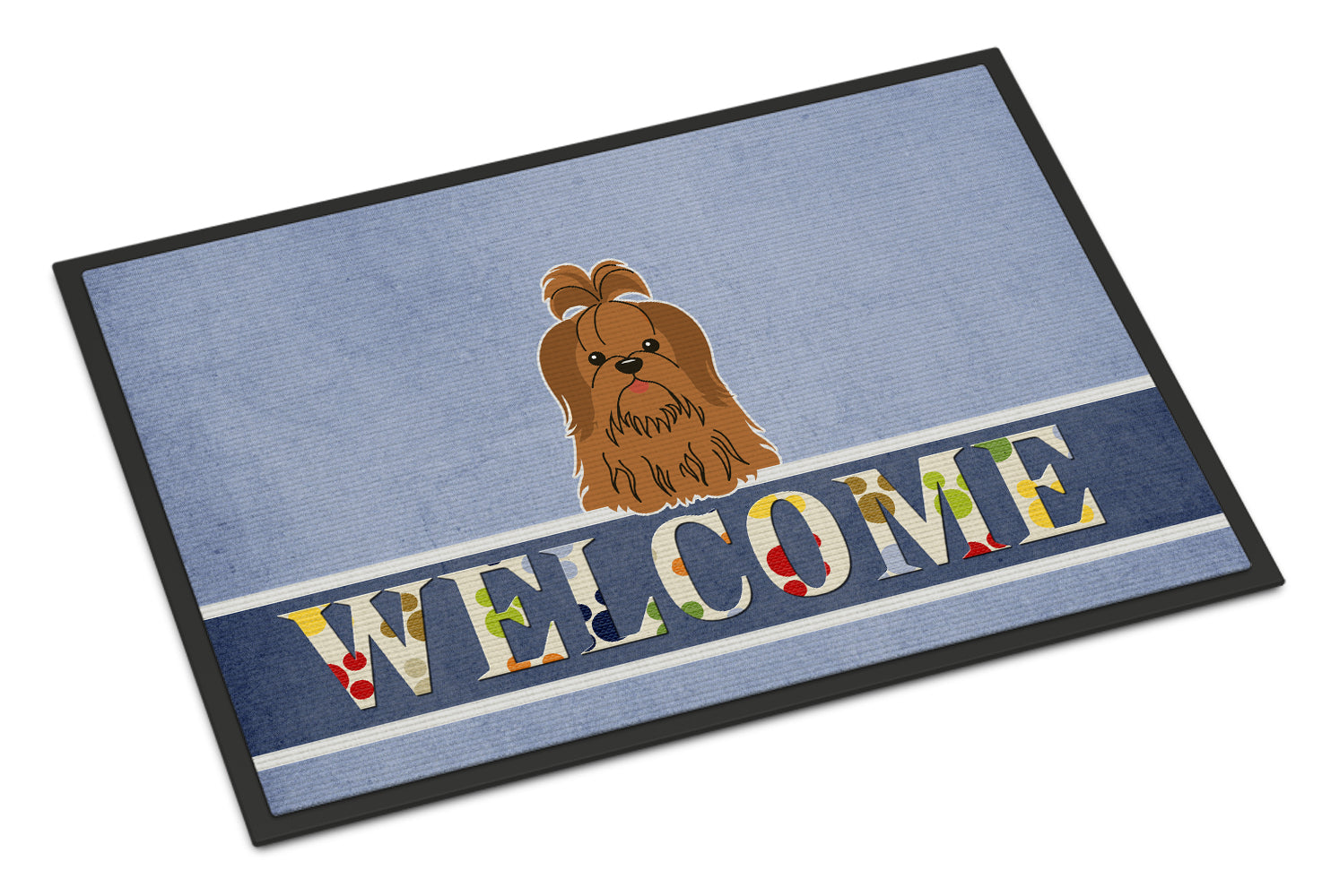 Shih Tzu Silver Chocolate Welcome Indoor or Outdoor Mat 18x27 BB5667MAT - the-store.com