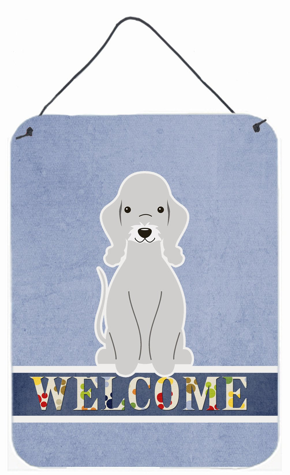 Bedlington Terrier Blue Welcome Wall or Door Hanging Prints BB5671DS1216 by Caroline&#39;s Treasures