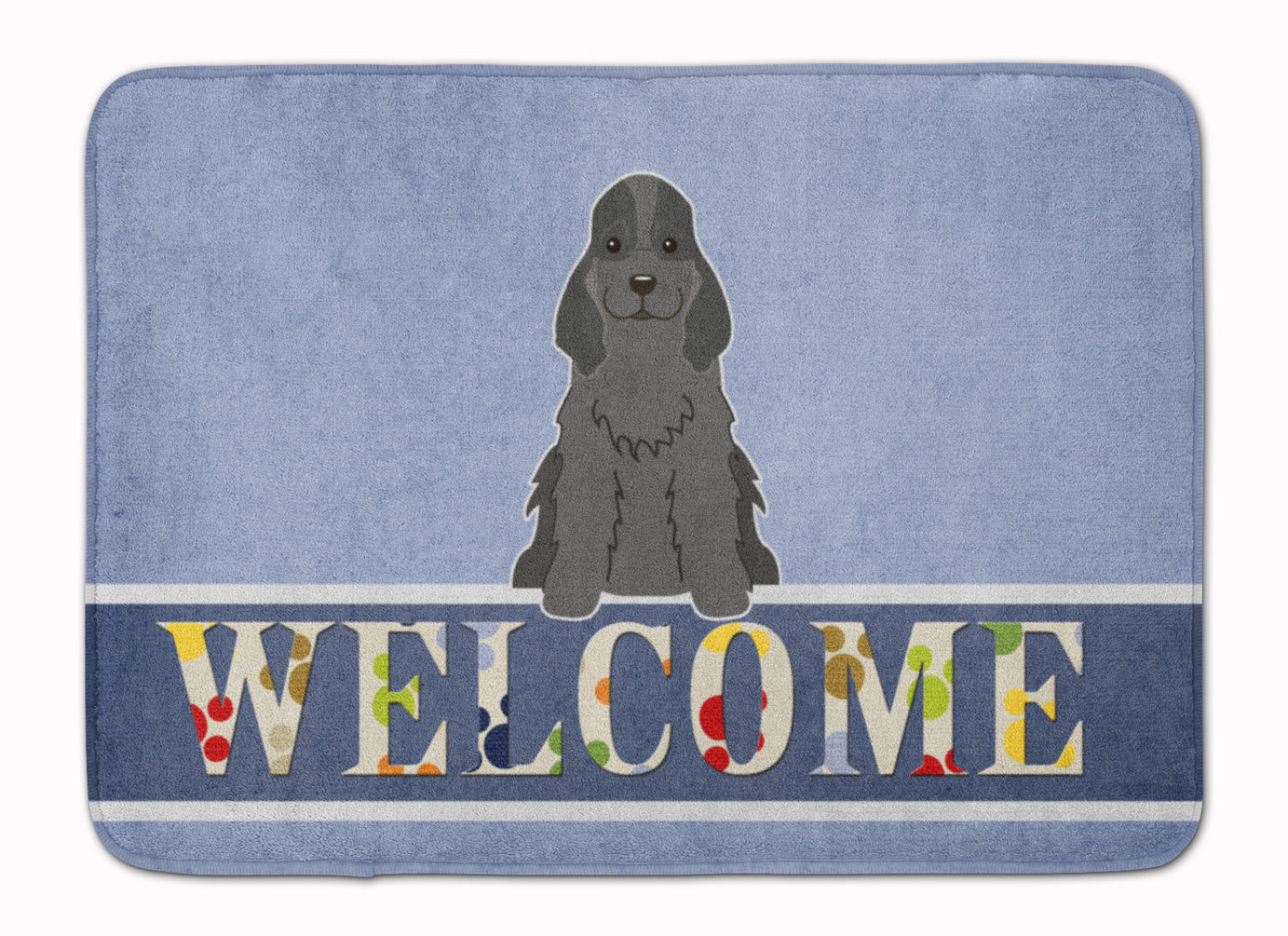 Cocker Spaniel Black Welcome Machine Washable Memory Foam Mat BB5673RUG - the-store.com