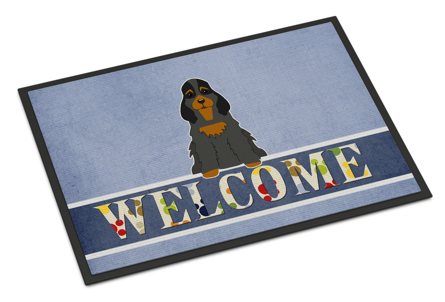 Cocker Spaniel Black Tan Welcome Indoor or Outdoor Mat 18x27 BB5674MAT - the-store.com