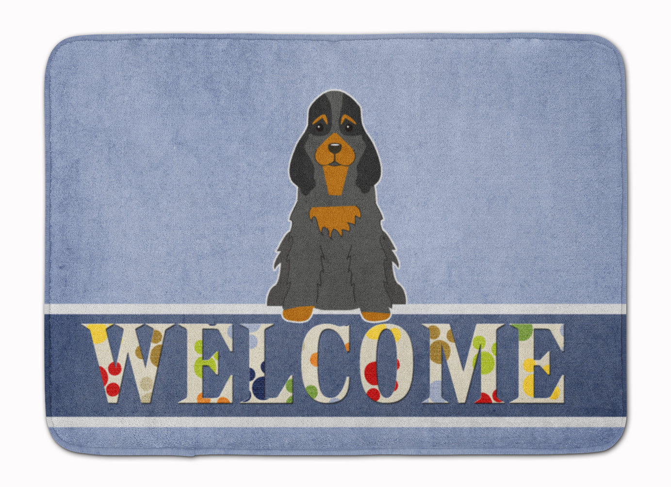 Cocker Spaniel Black Tan Welcome Machine Washable Memory Foam Mat BB5674RUG - the-store.com