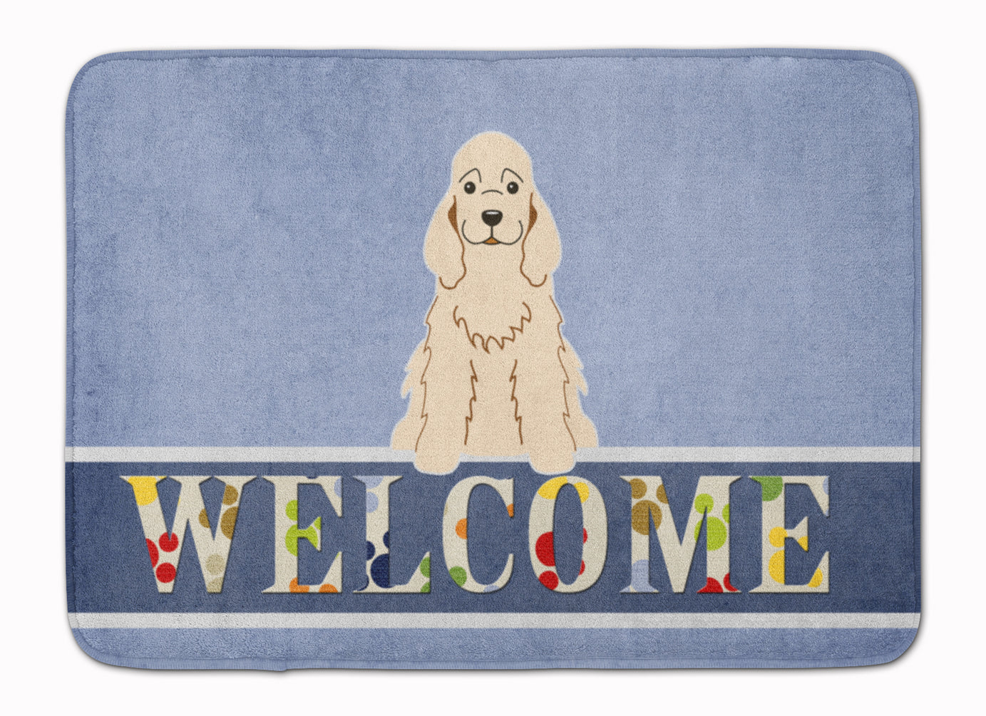 Cocker Spaniel Buff Welcome Machine Washable Memory Foam Mat BB5675RUG - the-store.com