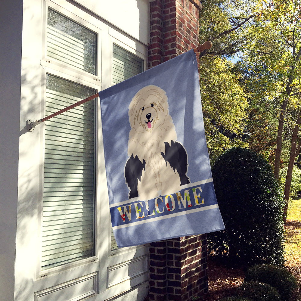 Old English Sheepdog Welcome Flag Canvas House Size BB5677CHF  the-store.com.