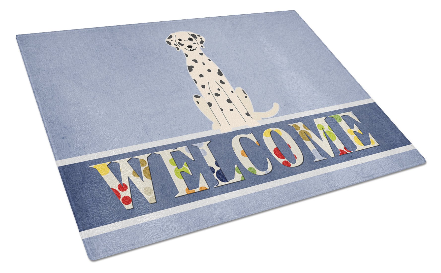 Dalmatian Welcome Glass Cutting Board Large BB5678LCB by Caroline's Treasures