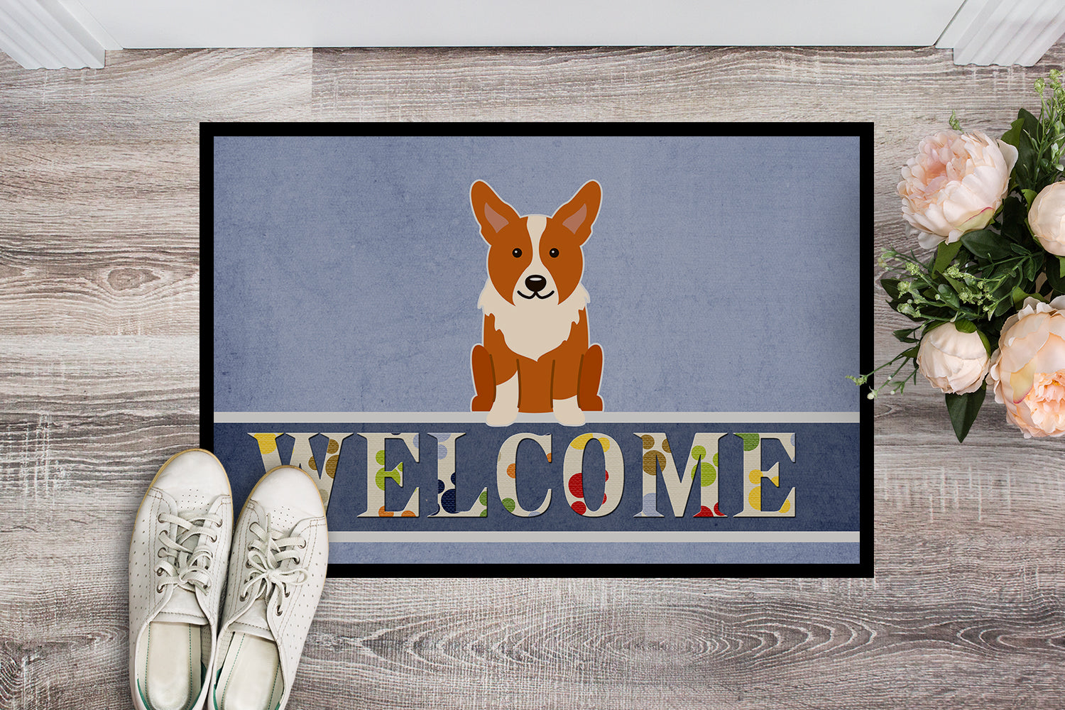 Corgi Welcome Indoor or Outdoor Mat 18x27 BB5681MAT - the-store.com