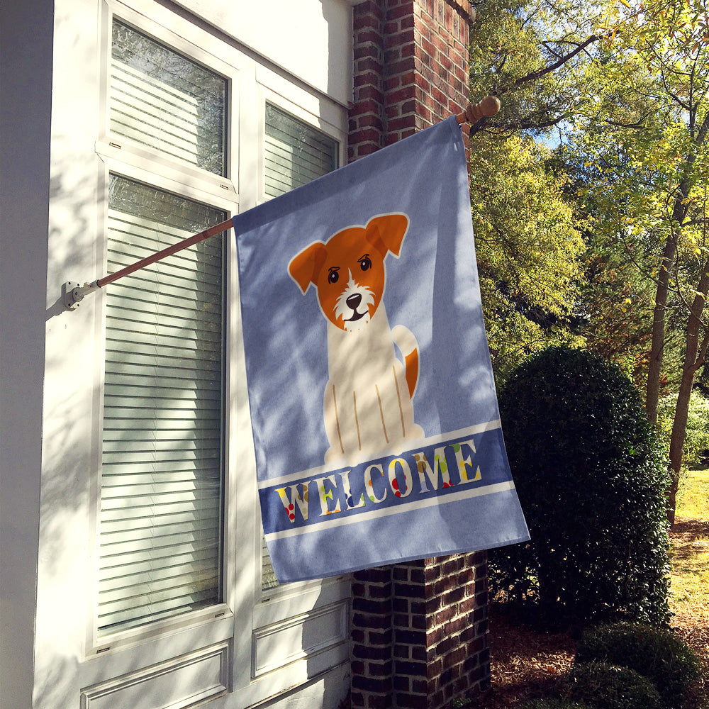 Jack Russell Terrier Welcome Flag Canvas House Size BB5689CHF  the-store.com.