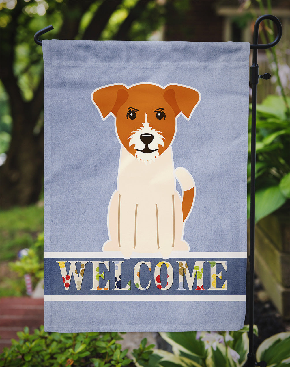 Jack Russell Terrier Welcome Flag Garden Size BB5689GF  the-store.com.