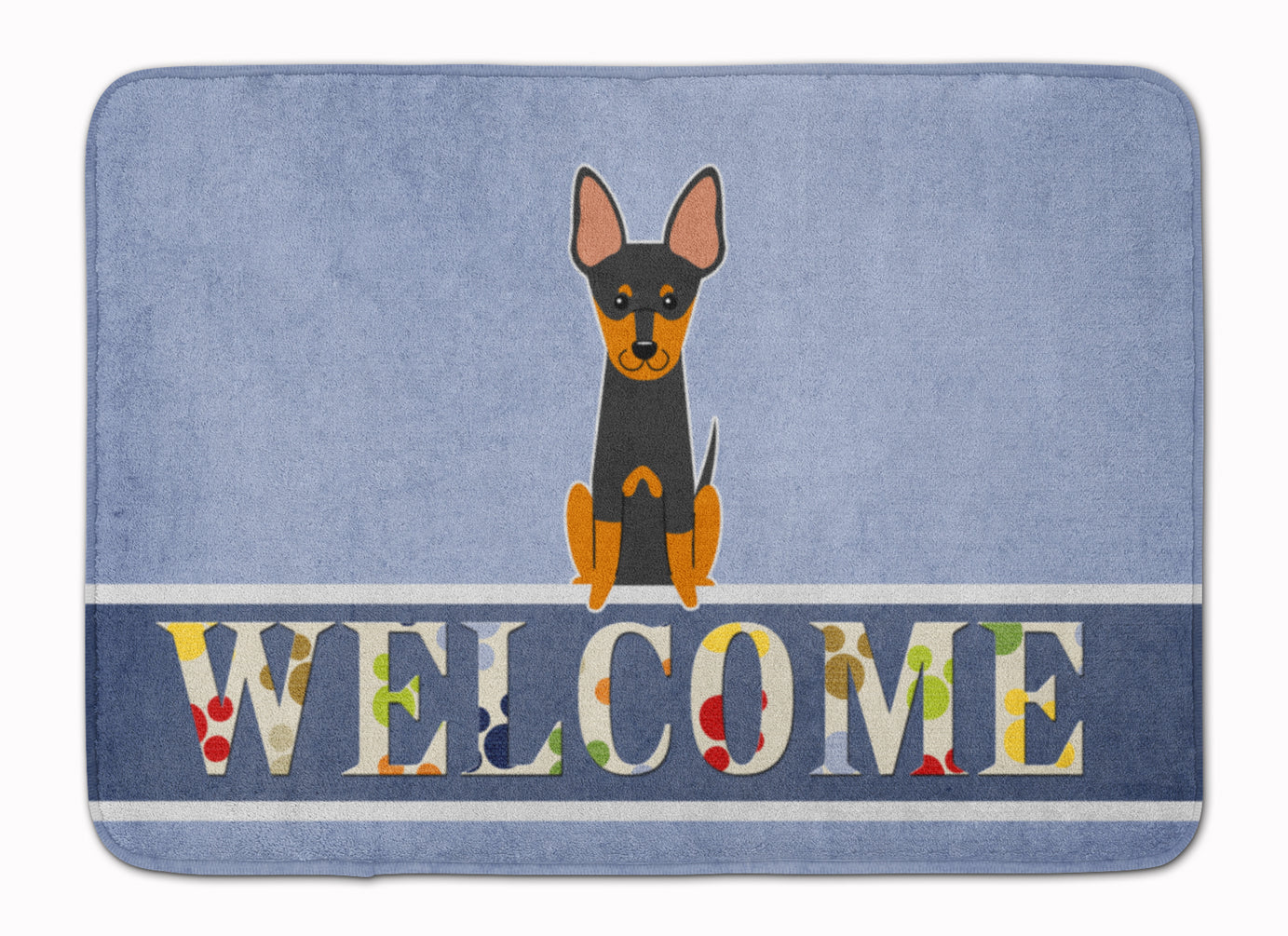 English Toy Terrier Welcome Machine Washable Memory Foam Mat BB5690RUG - the-store.com