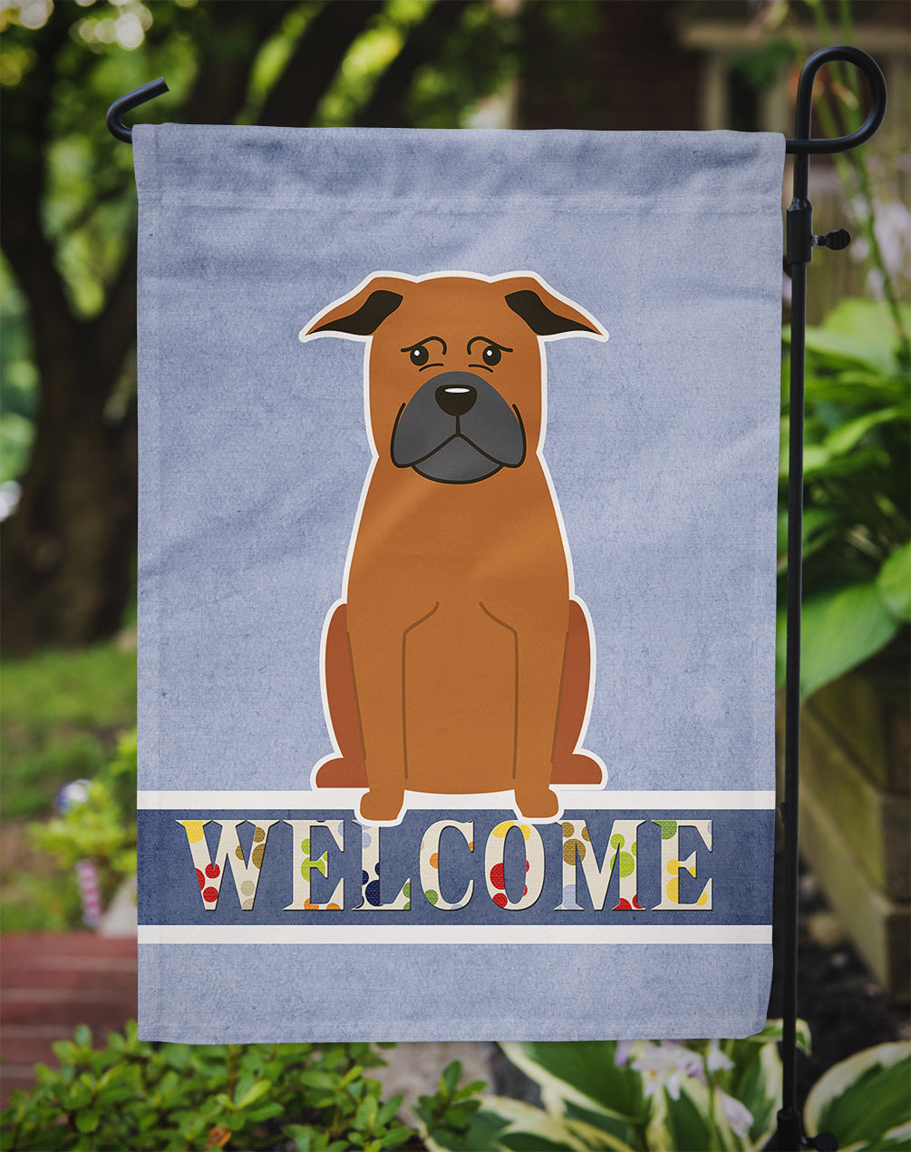 Chinese Chongqing Dog Welcome Flag Garden Size BB5692GF  the-store.com.