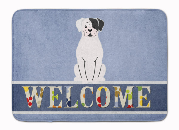 White Boxer Cooper Welcome Machine Washable Memory Foam Mat BB5695RUG - the-store.com