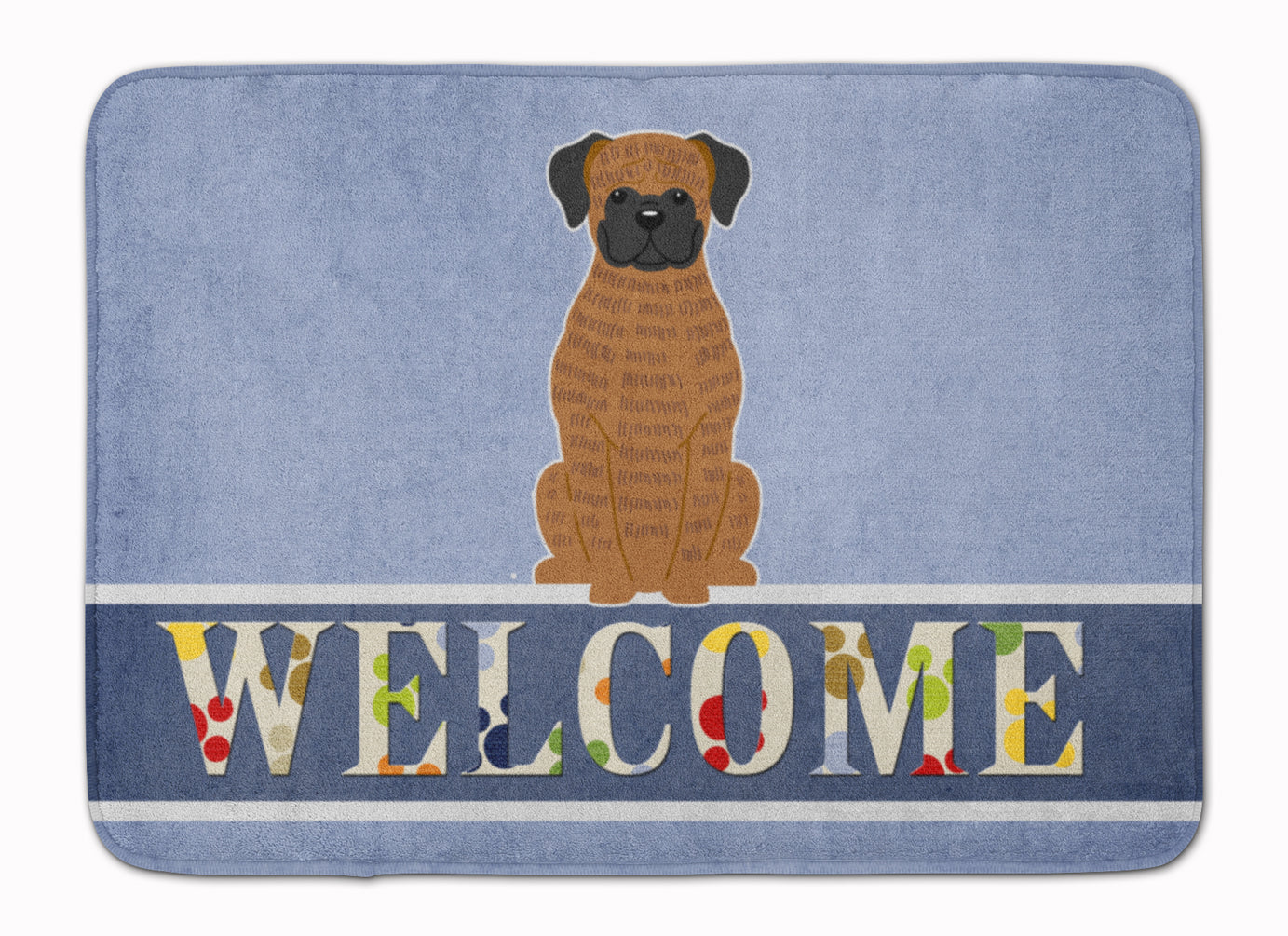 Brindle Boxer Welcome Machine Washable Memory Foam Mat BB5698RUG - the-store.com