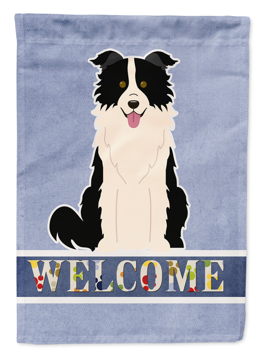 Border Collie Black White Welcome Flag Garden Size BB5699GF  the-store.com.