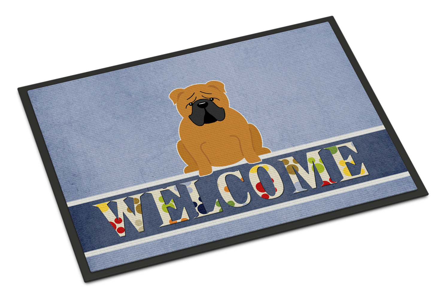 English Bulldog Red Welcome Indoor or Outdoor Mat 18x27 BB5703MAT - the-store.com