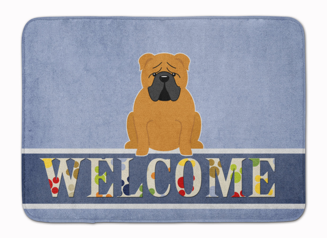 English Bulldog Red Welcome Machine Washable Memory Foam Mat BB5703RUG - the-store.com