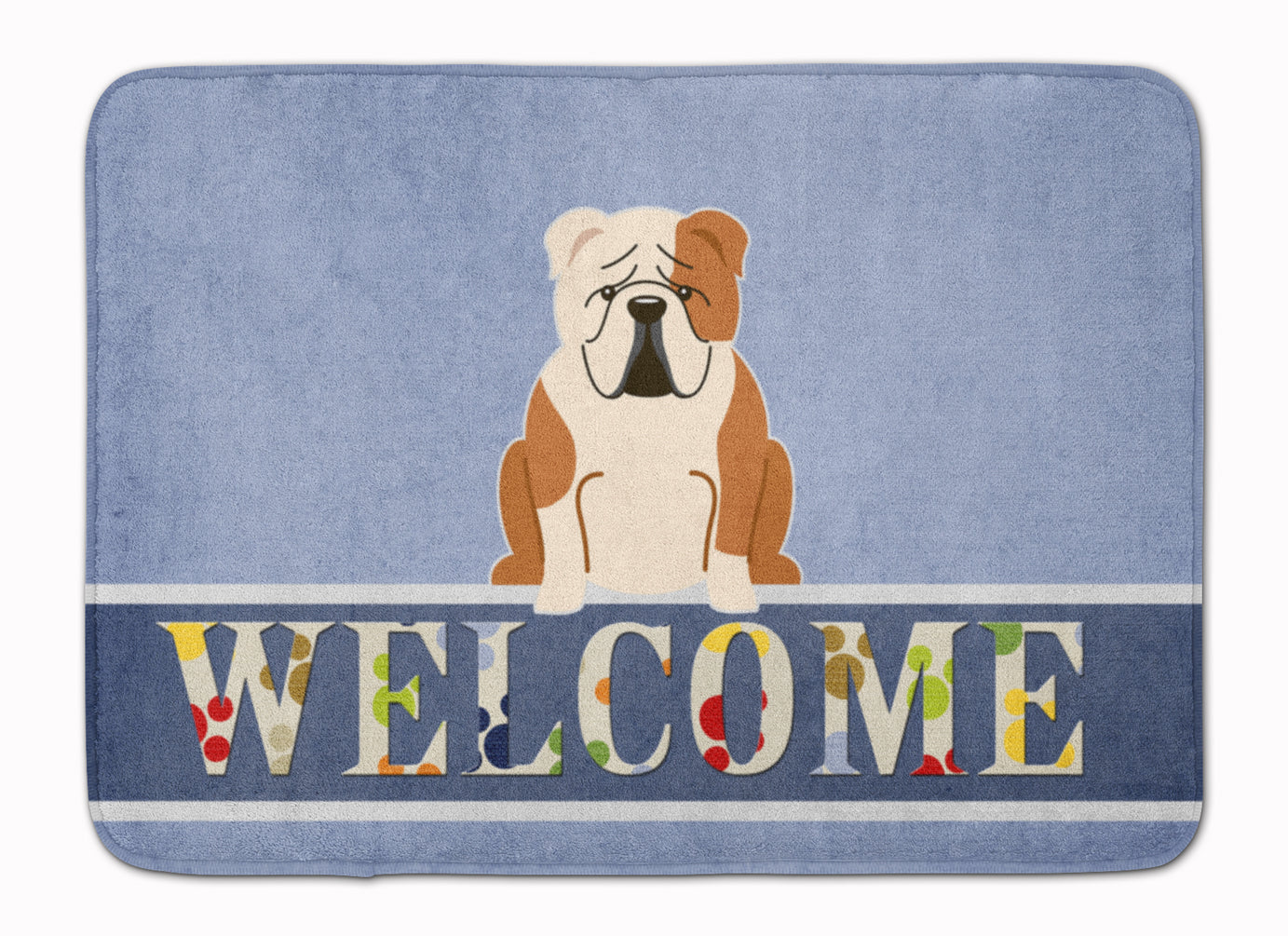 English Bulldog Fawn White Welcome Machine Washable Memory Foam Mat BB5706RUG - the-store.com