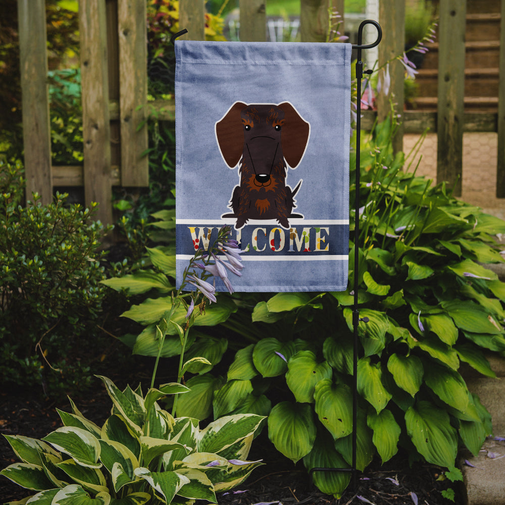 Wire Haired Dachshund Chocolate Welcome Flag Garden Size BB5710GF  the-store.com.