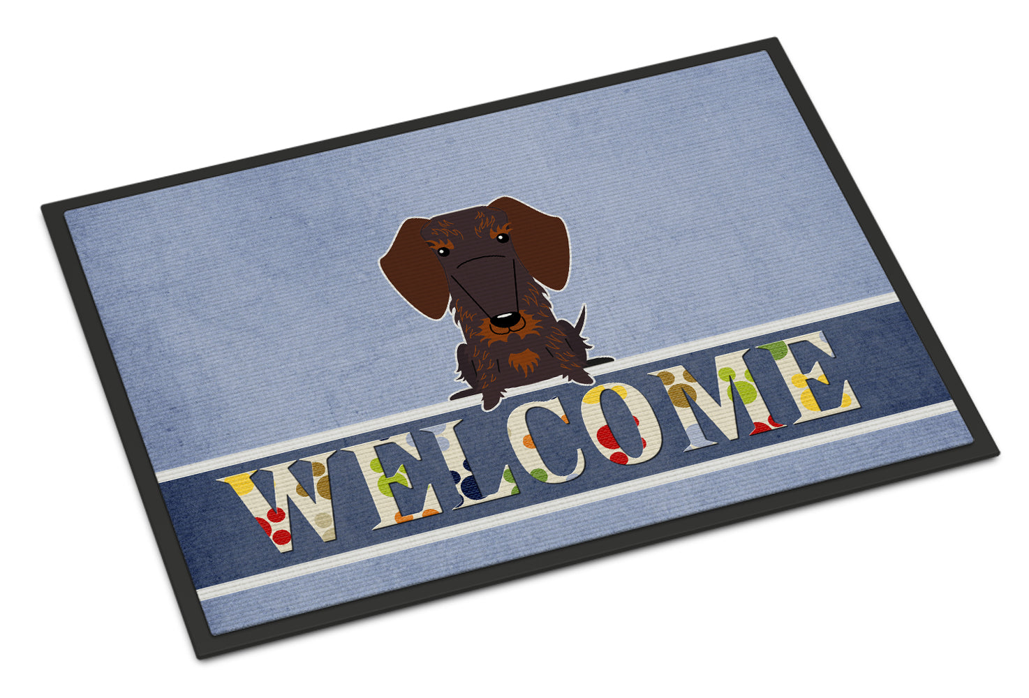 Wire Haired Dachshund Chocolate Welcome Indoor or Outdoor Mat 18x27 BB5710MAT - the-store.com