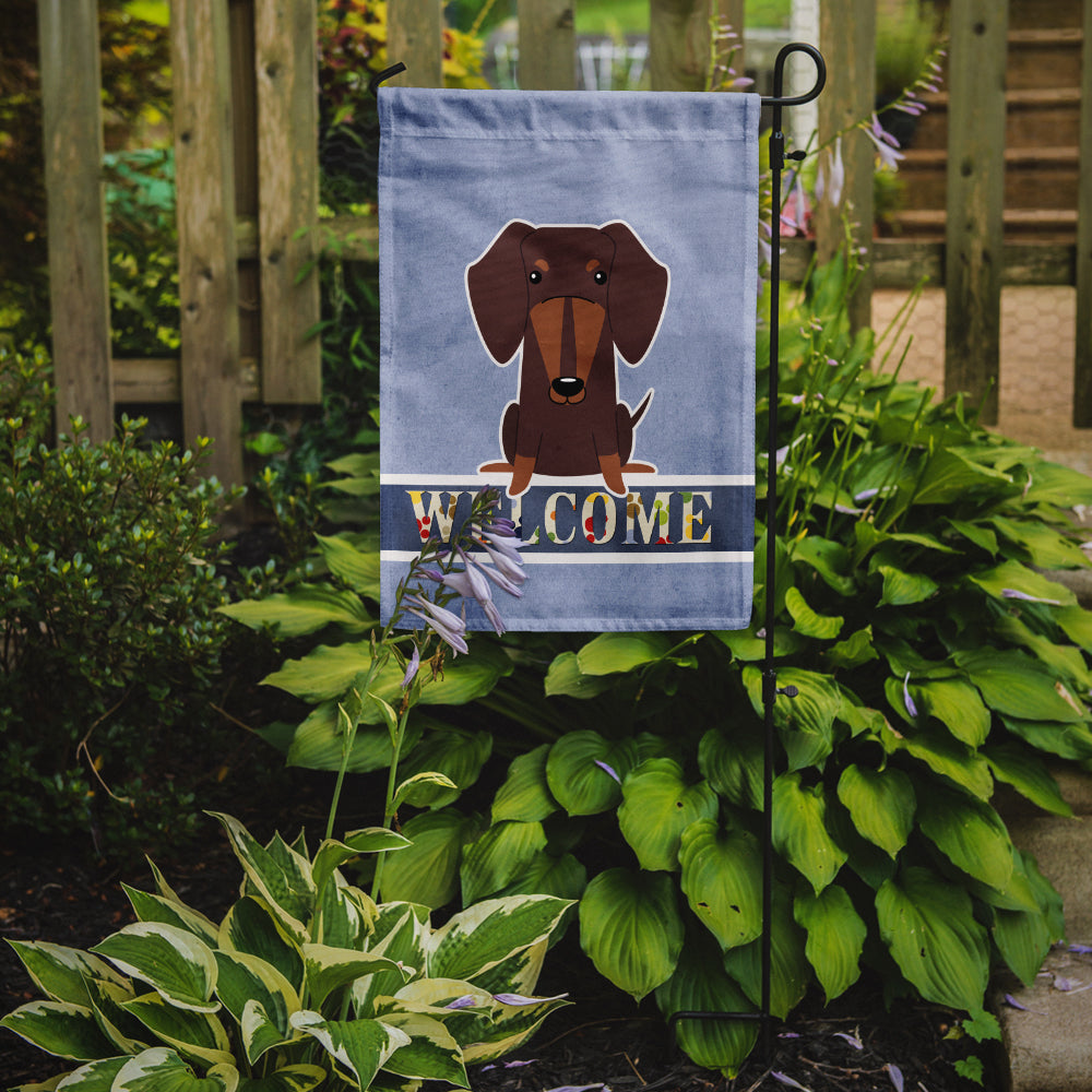 Dachshund Chocolate Welcome Flag Garden Size BB5712GF  the-store.com.