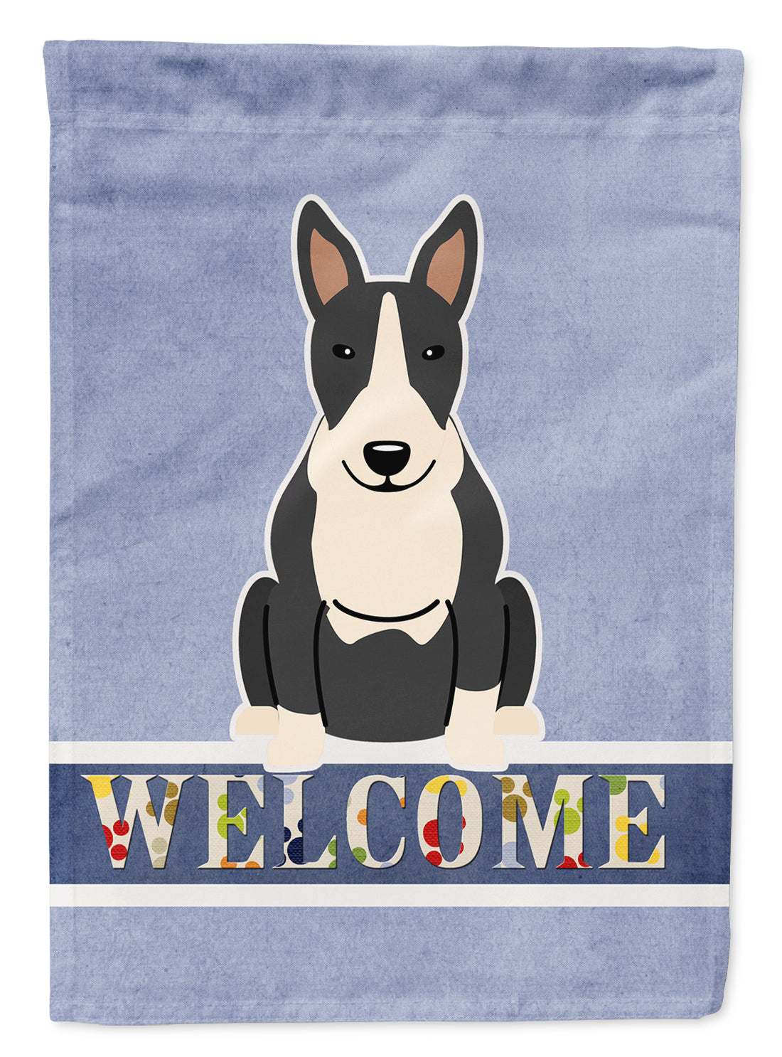 Bull Terrier Black White Welcome Flag Garden Size BB5714GF  the-store.com.