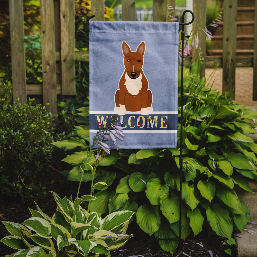 Bull Terrier Red Welcome Flag Garden Size BB5715GF  the-store.com.