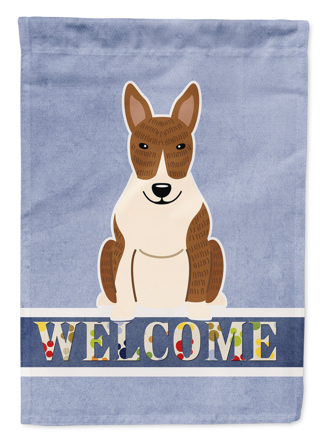 Bull Terrier Brindle Welcome Flag Garden Size BB5718GF  the-store.com.