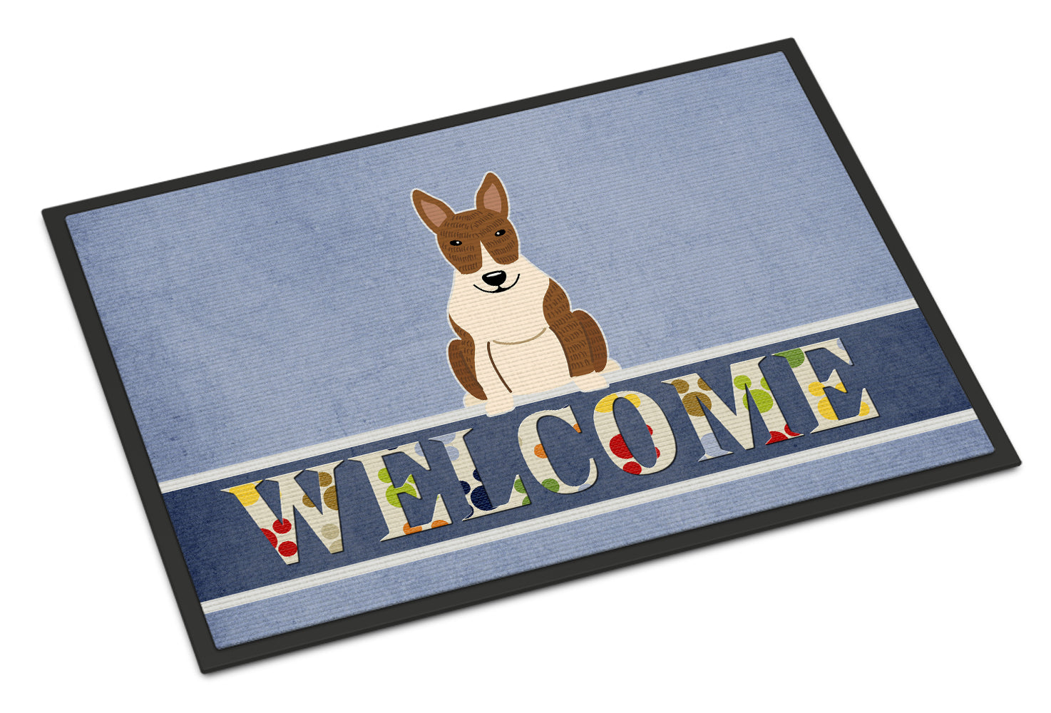 Bull Terrier Brindle Welcome Indoor or Outdoor Mat 18x27 BB5718MAT - the-store.com