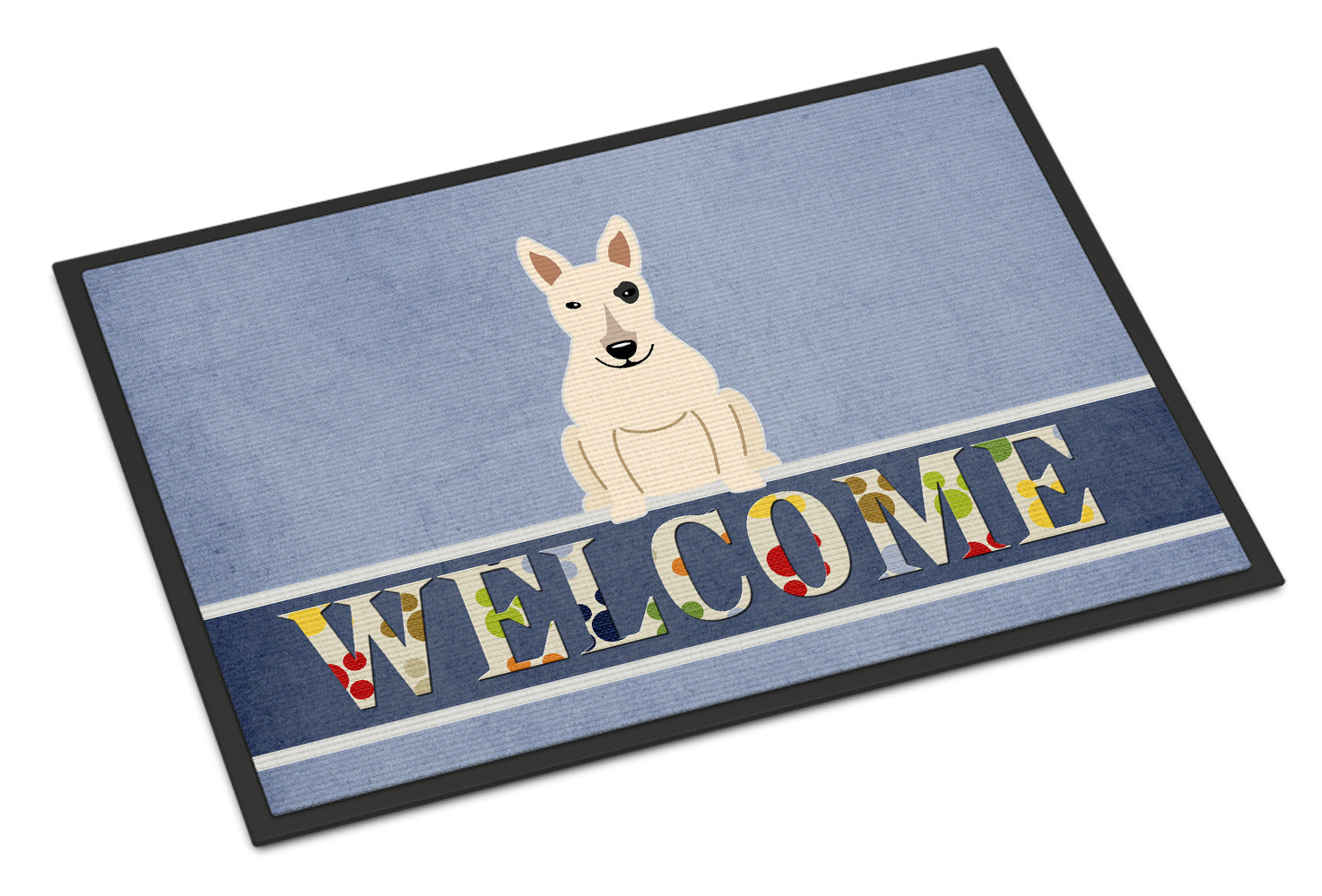 Bull Terrier White Welcome Indoor or Outdoor Mat 18x27 BB5719MAT - the-store.com