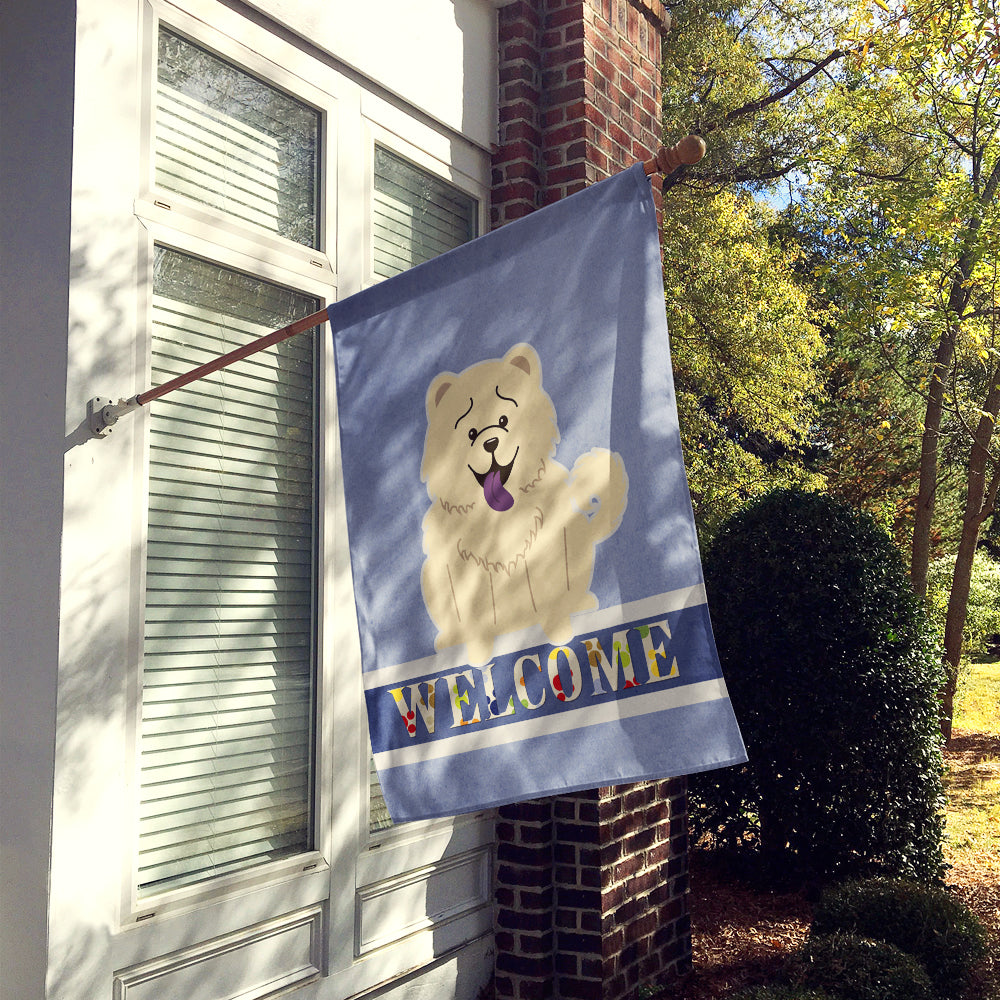 Chow Chow White Welcome Flag Canvas House Size BB5721CHF  the-store.com.