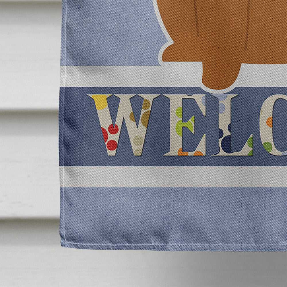 Chow Chow Red Welcome Flag Canvas House Size BB5723CHF  the-store.com.