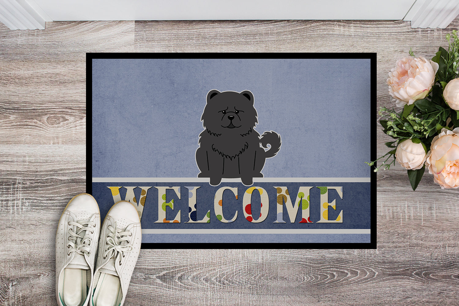 Chow Chow Black Welcome Indoor or Outdoor Mat 18x27 BB5724MAT - the-store.com