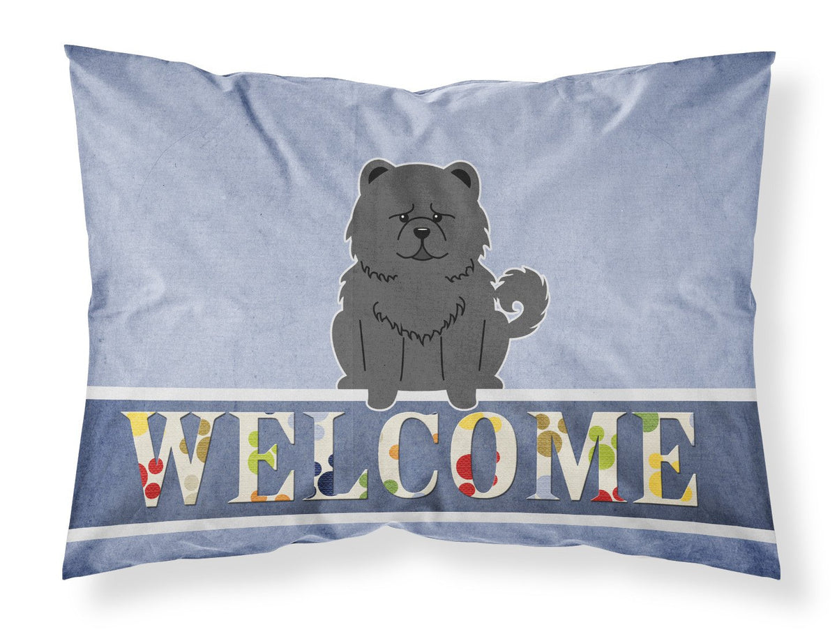 Chow Chow Black Welcome Fabric Standard Pillowcase BB5724PILLOWCASE by Caroline&#39;s Treasures