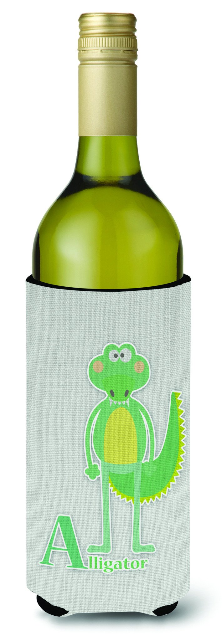 Alphabet A for Alligator Wine Bottle Beverge Insulator Hugger BB5726LITERK by Caroline's Treasures